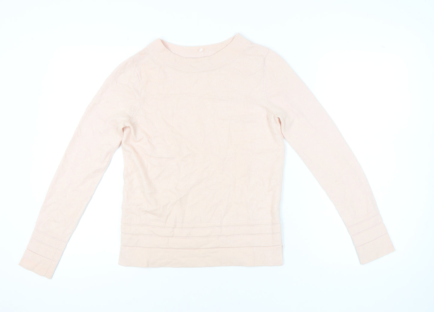Hobbs Women Pink Wool Cashmere Boat Neck Pullover Jumper S