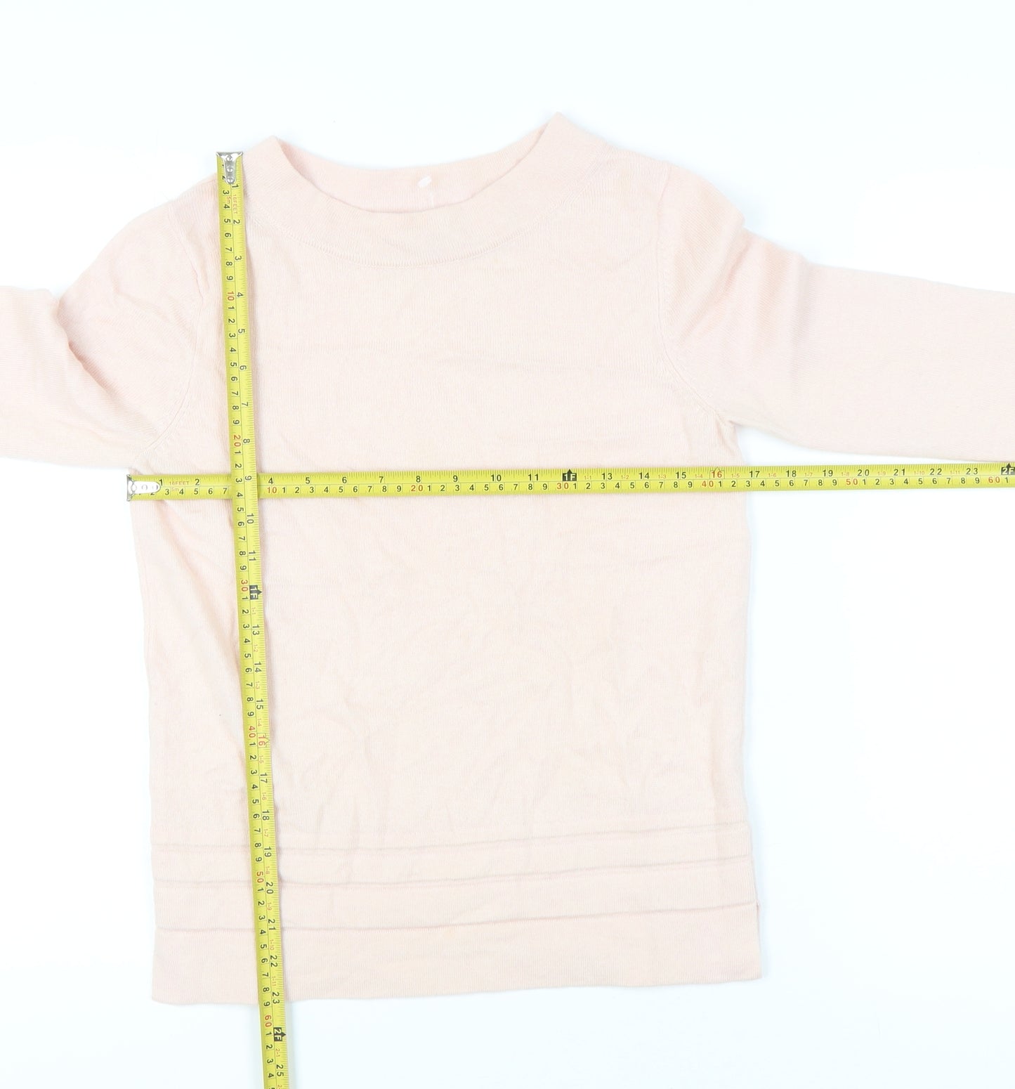 Hobbs Women Pink Wool Cashmere Boat Neck Pullover Jumper S