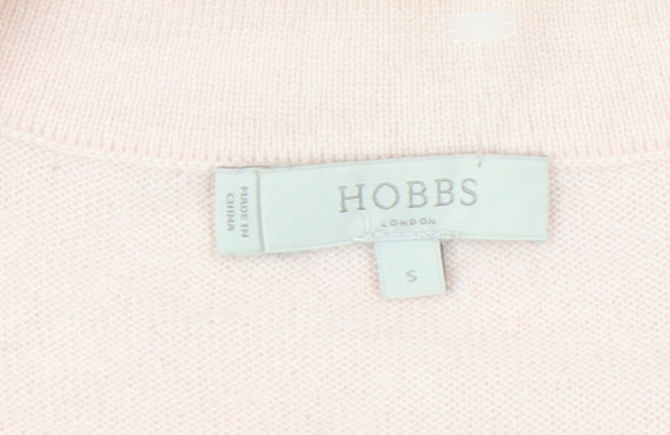 Hobbs Women Pink Wool Cashmere Boat Neck Pullover Jumper S