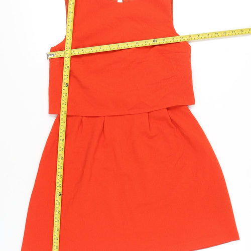 Oasis Women's Orange Size 8 A-Line Sleeveless Short Dress