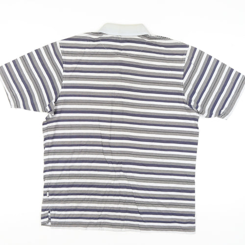Maine New England Men’s Multicoloured Striped Polo Shirt Size S Cotton Golf