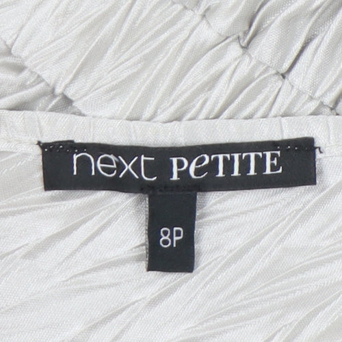 Next Petite Women’s Silver One Shoulder Sheath Dress Size 8 Knee Length