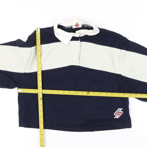 Superdry Women’s Blue Colourblock Collared Pullover Sweatshirt UK 8