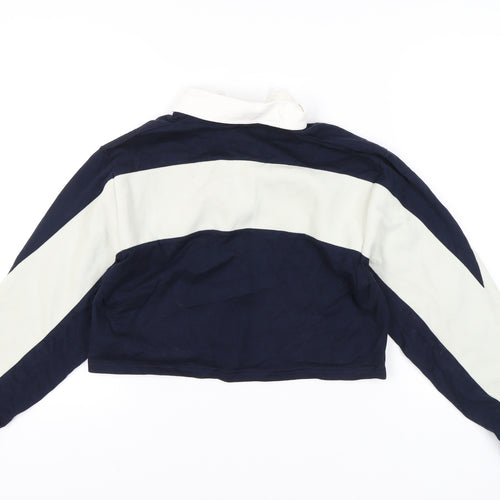 Superdry Women’s Blue Colourblock Collared Pullover Sweatshirt UK 8