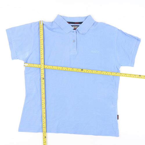 Musto Performance Men's Blue L Polo Shirt 100% Cotton Casual Summer