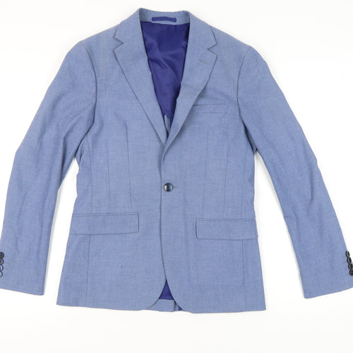 Moss London Men's Blue 36in Slim Fit Blazer Jacket