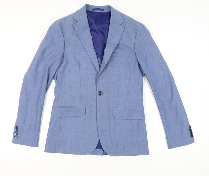 Moss London Men's Blue 36in Slim Fit Blazer Jacket