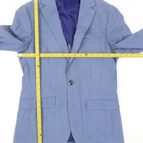 Moss London Men's Blue 36in Slim Fit Blazer Jacket