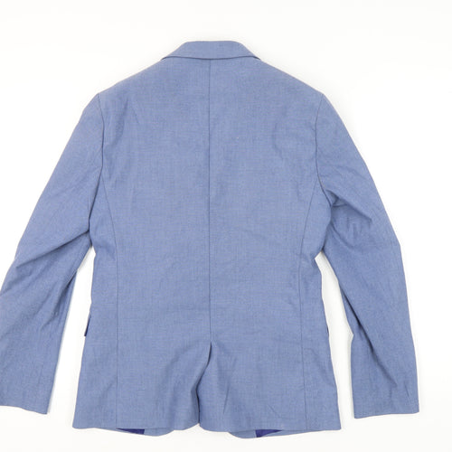 Moss London Men's Blue 36in Slim Fit Blazer Jacket
