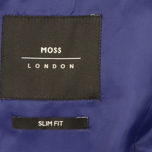 Moss London Men's Blue 36in Slim Fit Blazer Jacket