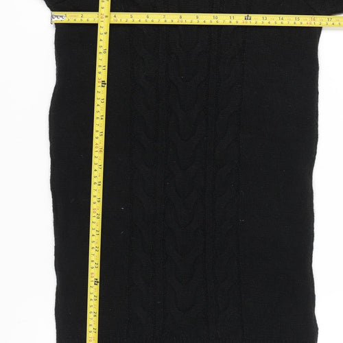 River Island Women's Black Knit Jumper Dress Size S Boat Neck