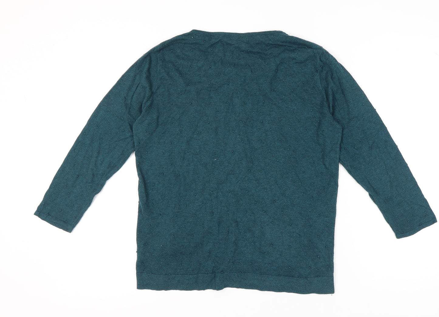 White Stuff Women's Green Size 16 V-Neck Long Sleeve Cardigan
