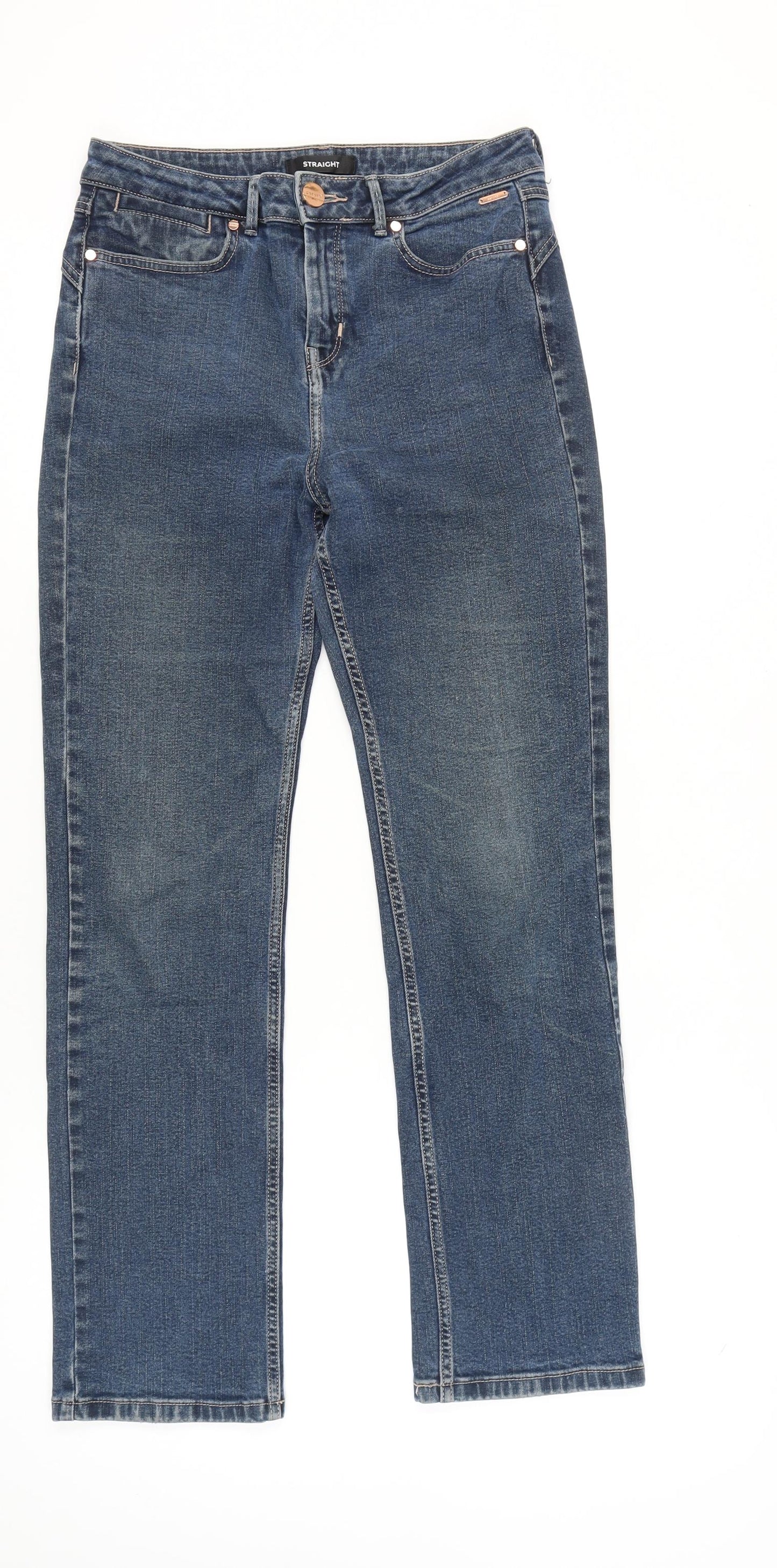 Marks and Spencer Women’s Blue Straight Jeans Size 12 Regular Fit