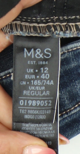 Marks and Spencer Women’s Blue Straight Jeans Size 12 Regular Fit