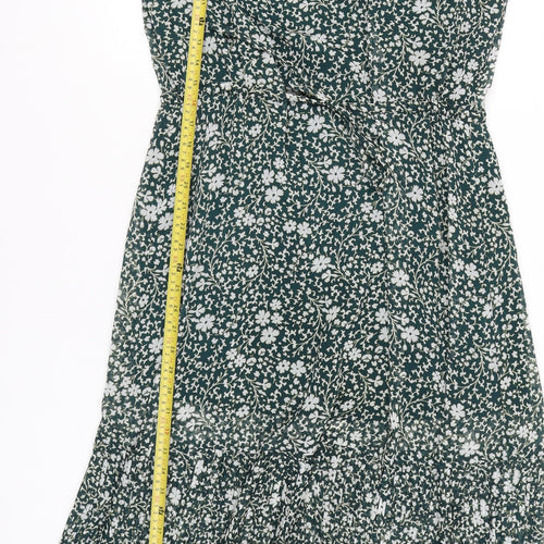 La Redoute Women’s Green Floral Midi Wrap Dress Size 10