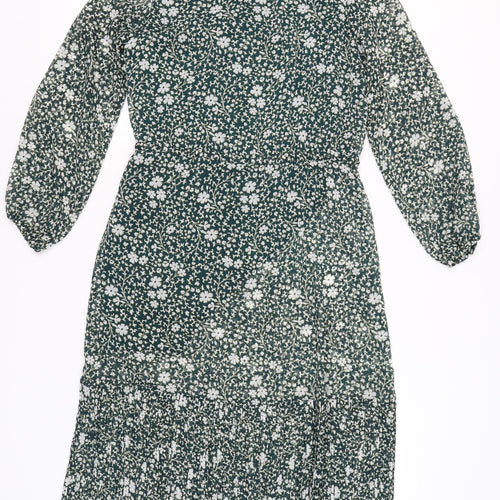 La Redoute Women’s Green Floral Midi Wrap Dress Size 10