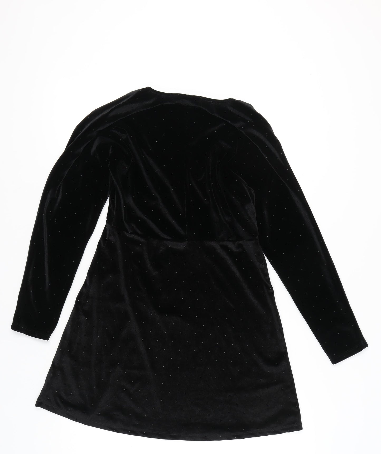 ASOS Women’s Black Velvet Bodycon Dress UK 10 Party Long Sleeve