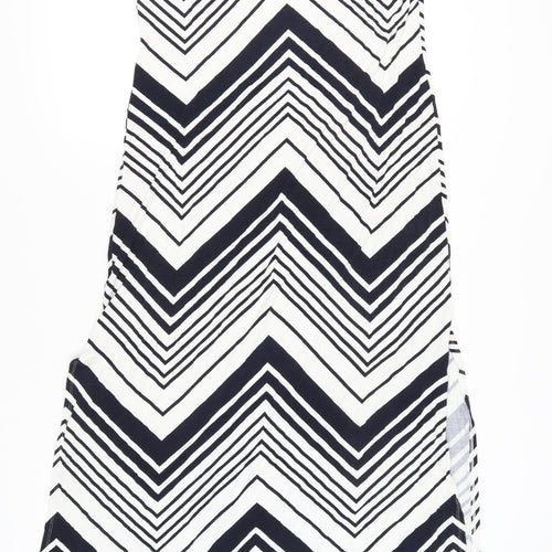 Dorothy Perkins Women’s Black Chevron Shift Dress Size 16 Long Summer