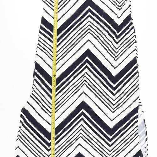 Dorothy Perkins Women’s Black Chevron Shift Dress Size 16 Long Summer
