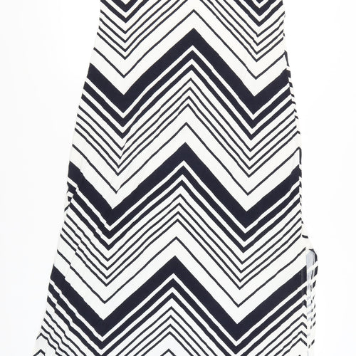 Dorothy Perkins Women’s Black Chevron Shift Dress Size 16 Long Summer