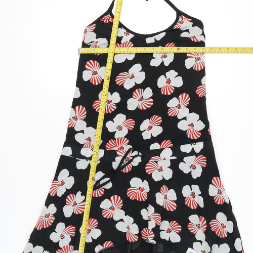 Diesel Women's Black Floral Halter Hi-Low Summer Dress M