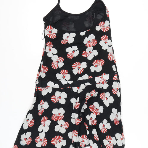 Diesel Women's Black Floral Halter Hi-Low Summer Dress M