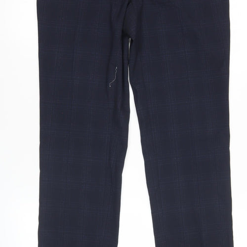 Marks and Spencer Men’s Blue Check Slim Fit Trousers 30W 33L