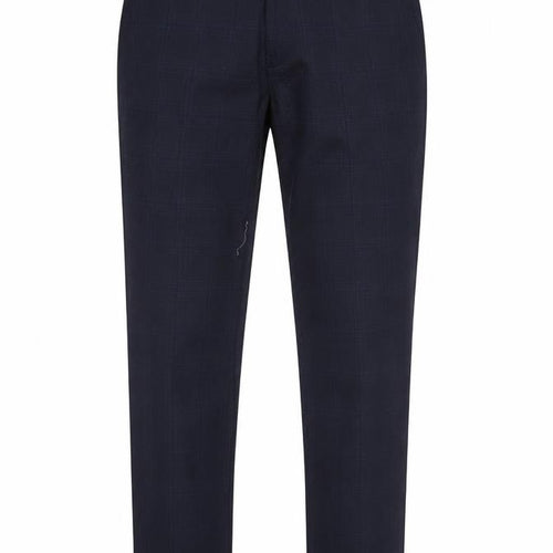 Marks and Spencer Men’s Blue Check Slim Fit Trousers 30W 33L