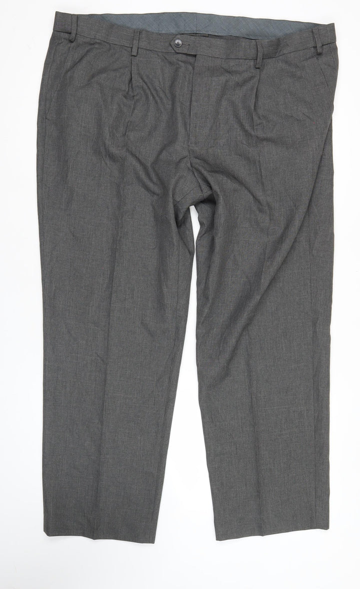 Marks and Spencer Women’s Grey Regular Fit Straight Leg Dress Pants 44W 29L