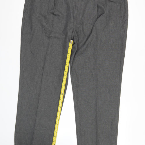 Marks and Spencer Women’s Grey Regular Fit Straight Leg Dress Pants 44W 29L