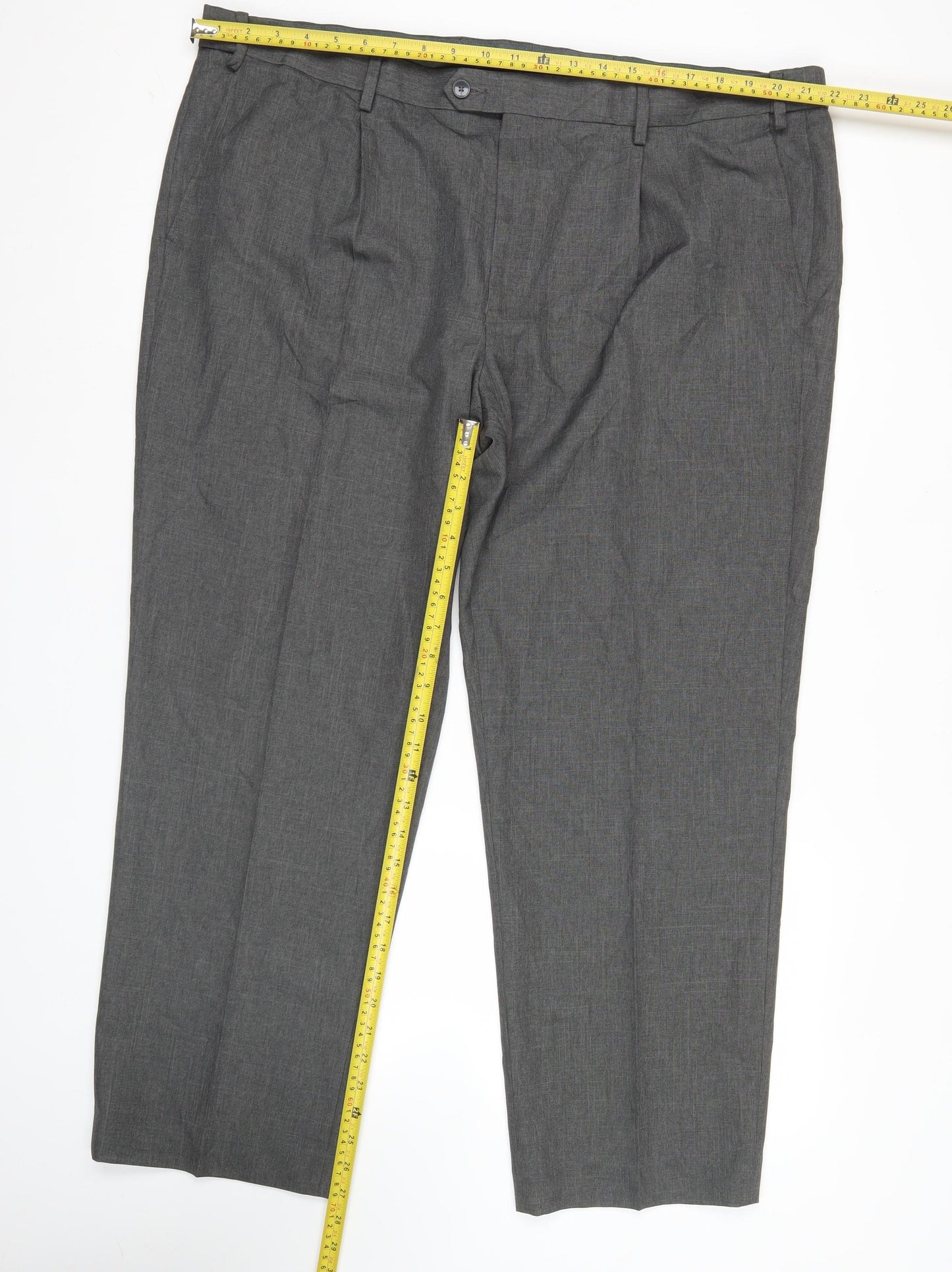 Marks and Spencer Women’s Grey Regular Fit Straight Leg Dress Pants 44W 29L