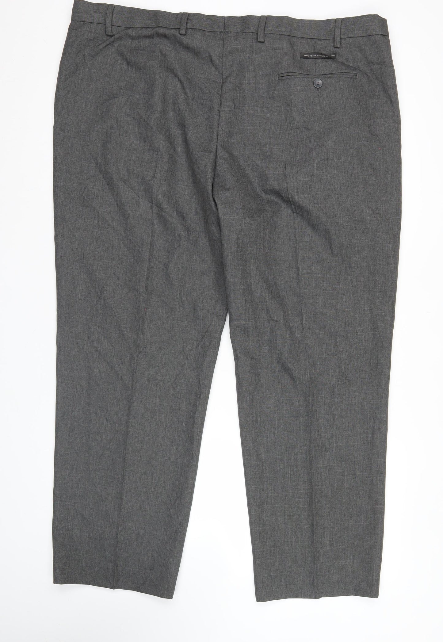 Marks and Spencer Women’s Grey Regular Fit Straight Leg Dress Pants 44W 29L