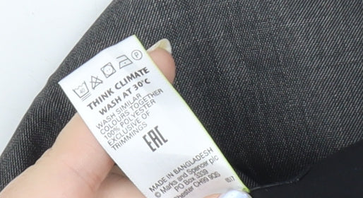 Marks and Spencer Women’s Grey Regular Fit Straight Leg Dress Pants 44W 29L