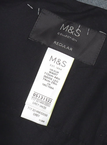 Marks and Spencer Women’s Grey Regular Fit Straight Leg Dress Pants 44W 29L