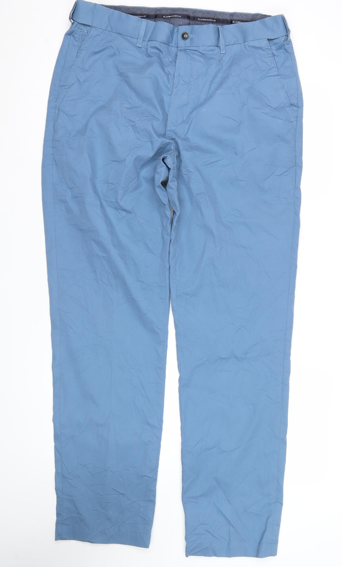 Blue Harbour Men’s Blue Chino Trousers 36W 33L Regular Fit Cotton