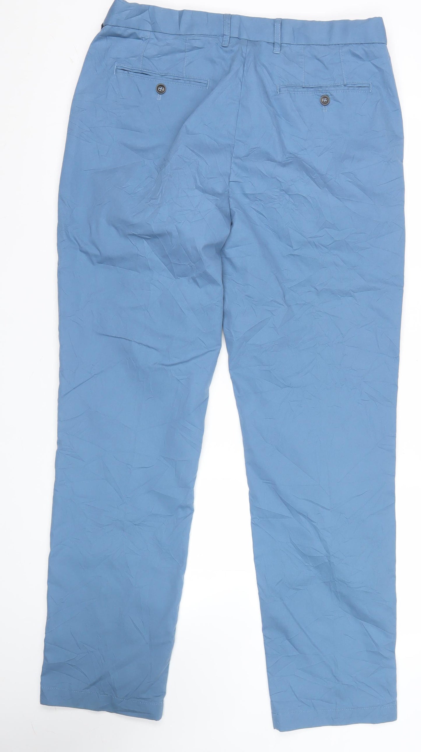 Blue Harbour Men’s Blue Chino Trousers 36W 33L Regular Fit Cotton