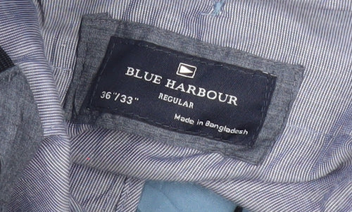 Blue Harbour Men’s Blue Chino Trousers 36W 33L Regular Fit Cotton