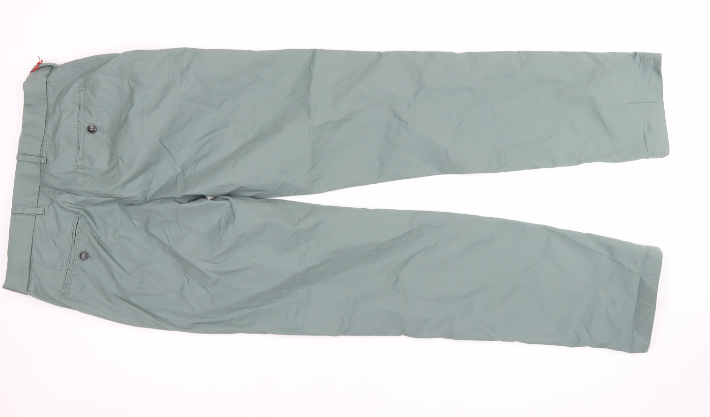Marks and Spencer Men's Green Regular Fit Chino Trousers 30W 33L