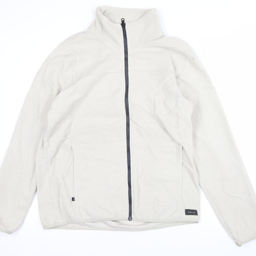 Forclaz Men’s Beige Fleece Jacket L Full Zip Outdoor Hiking