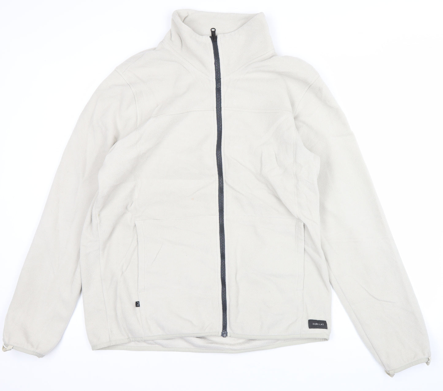 Forclaz Men’s Beige Fleece Jacket L Full Zip Outdoor Hiking