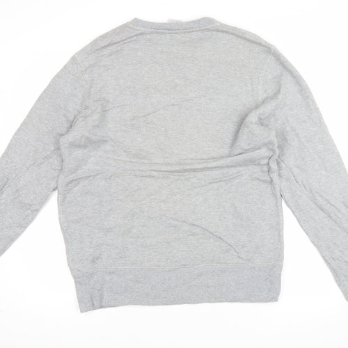 Nike Men’s Grey Sportswear Sweatshirt L Crew Neck Logo Cotton Pullover