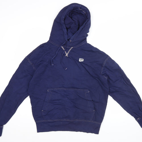 Puma Men’s Blue Pullover Hoodie Regular Fit S Logo Cotton Blend