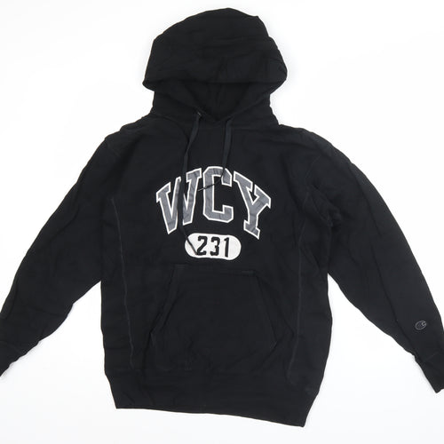 Champion Men's Black Reverse Weave Pullover Hoodie M College Logo