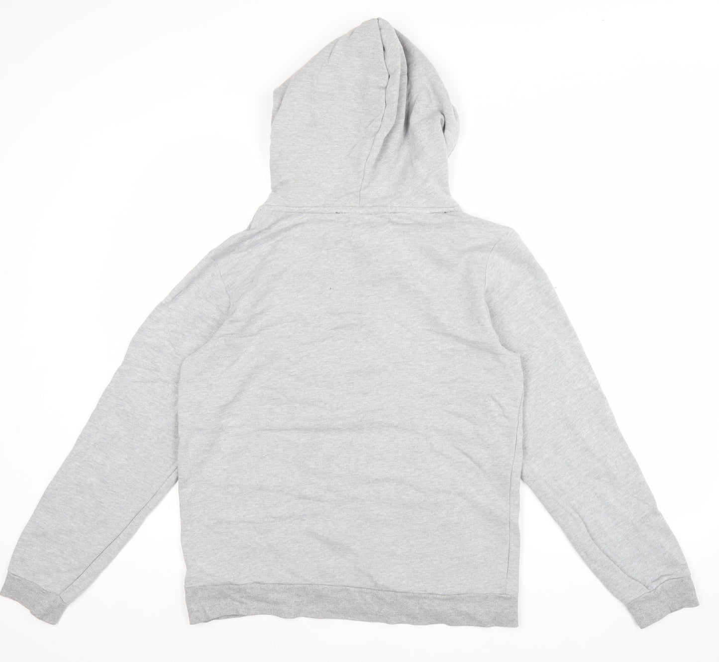 Puma Men's Grey Pullover Hoodie S Logo Fleece Kangaroo Pocket