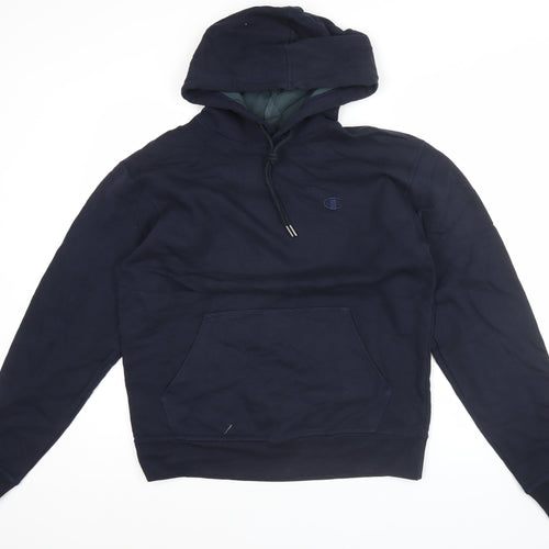 Champion Men's Navy Blue Pullover Hoodie Regular Fit Size M Fleece