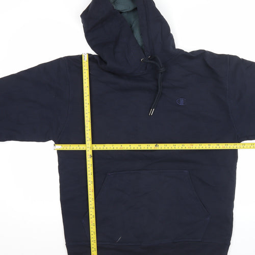 Champion Men's Navy Blue Pullover Hoodie Regular Fit Size M Fleece
