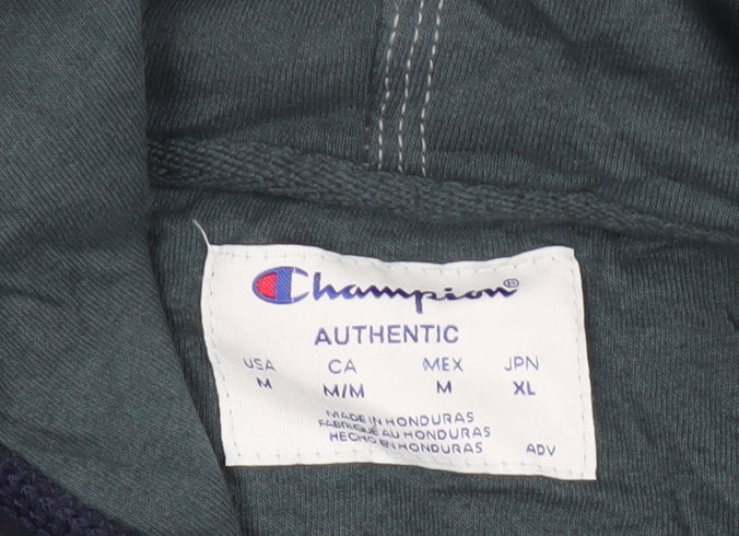 Champion Men's Navy Blue Pullover Hoodie Regular Fit Size M Fleece