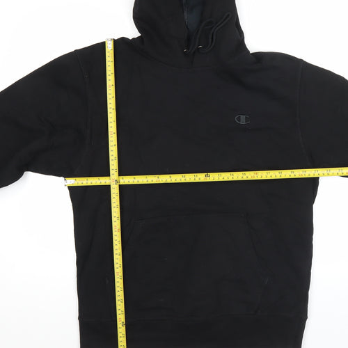 Champion Men’s Black Pullover Hoodie M Regular Fit Fleece Logo