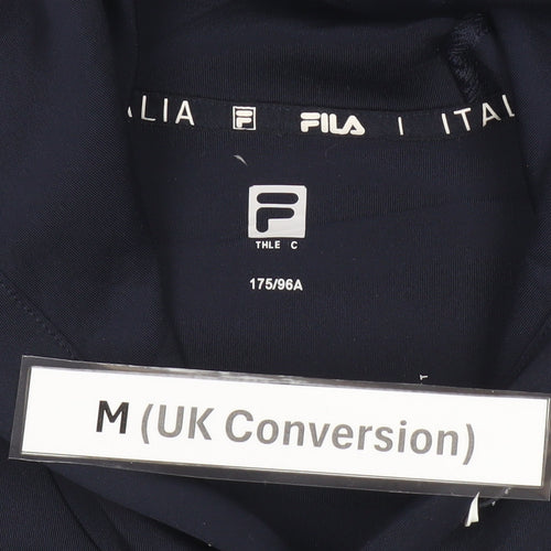 FILA Men's Blue Pullover Hoodie M Regular Fit Athletic Logo Sportswear