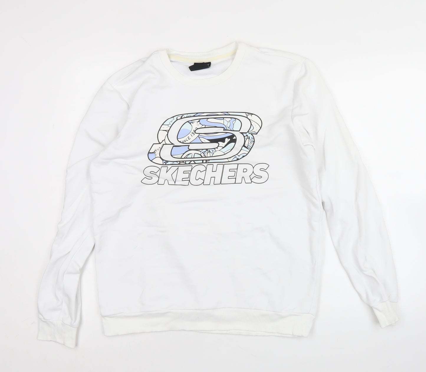 Skechers Men’s White XS Pullover Sweatshirt Logo Graphic Lightweight
